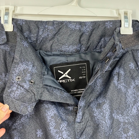 Arctix Womens XS Ski Snow Padded Pants Blue Print Bootcut Pockets Light Wear - Picture 4 of 8